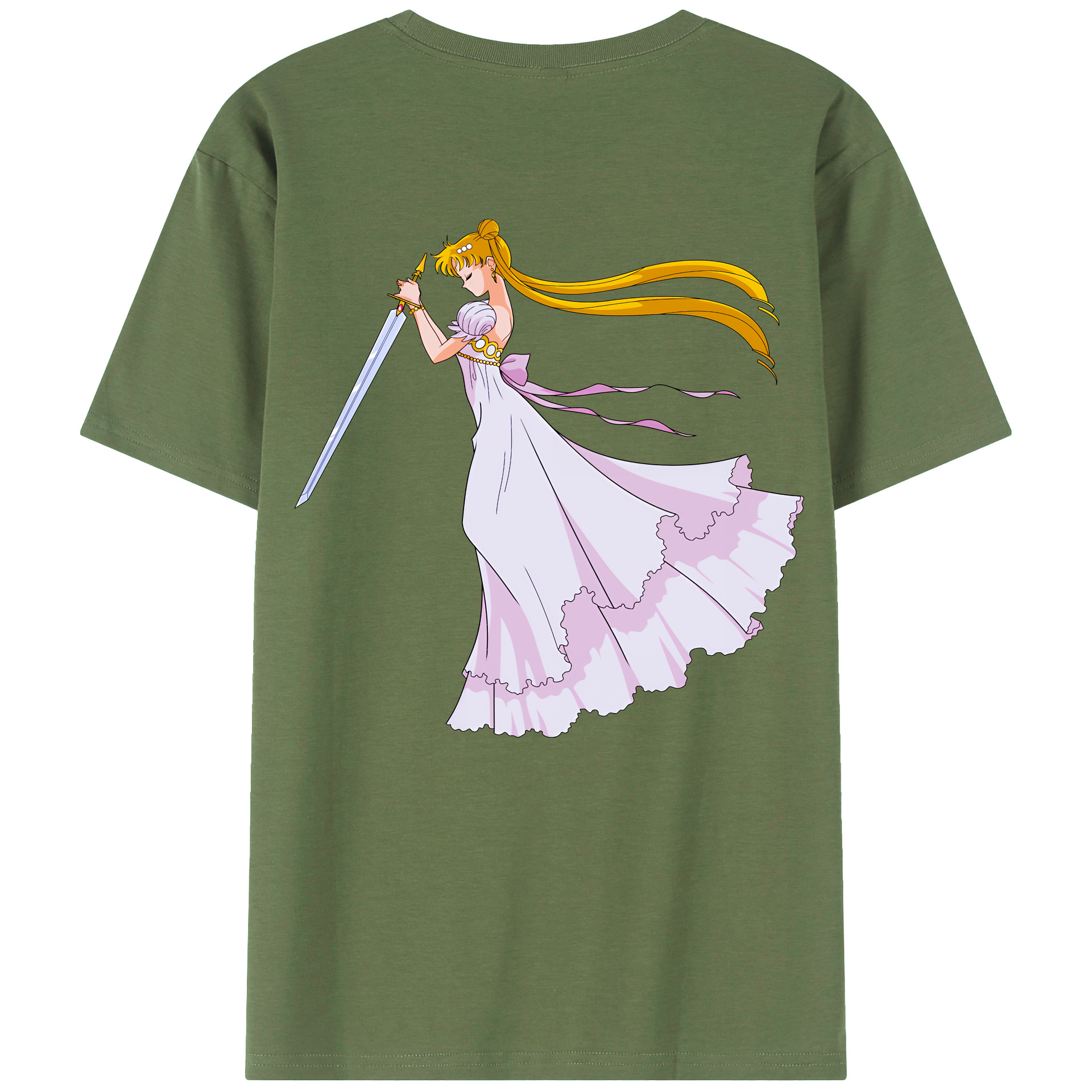 （画像用） 美少女戦士セーラームーン 愛野 美奈子 あいの みなこ Sailor Moon Aino Minako 綿100％ メンズ半袖Tシャツ（バックプリント） 通気性